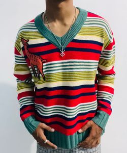 Gucci Striped V-Neck Sweater