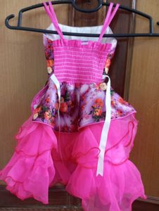 Floral Ruffle Party Dress For Baby girl