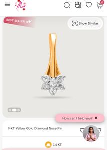 Mia By Tanishq 14 Kt Diamond Nose Pin