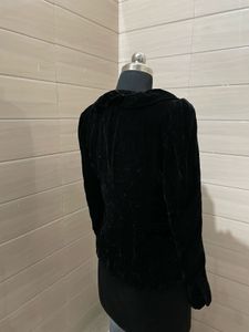 ZARA Elegant Black Velvet Jacket Blazer