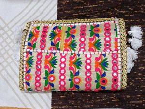 White embroidered jaipuri bags💌