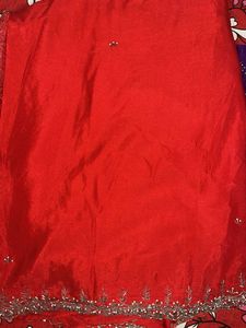 Red and Purple saree