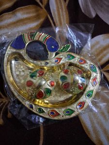 Peacock Showpiece with Tikka And Rice Bowl