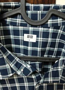 Uniqlo Unused Checked Blue Shirt