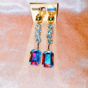 Combo Of Rose Gold Diamond Rainbow Shine Earings