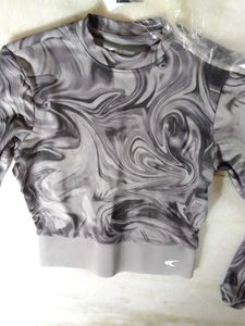 Gray Swirl Long Sleeve Top