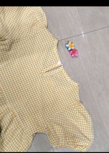 Cute Pinteresty Picnic yellow white mini dress