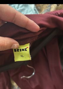 Burgundy Mesh Panel Leggings For Xl
