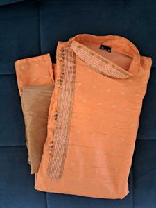 Peach Kurta Pajama Set