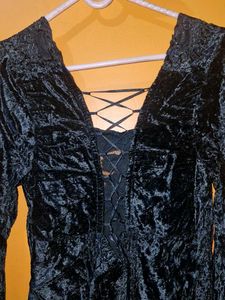Black Velvet Corset Top