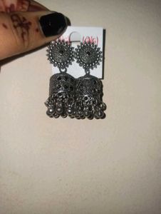 Silver Jhumka Earrings