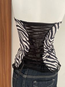 Zebra Print Strapless Top