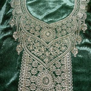 Embroidery work velvet suit
