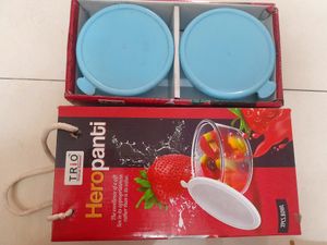 Glass Bowl Set(2 Psc) With Lid