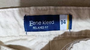 Bene Kleed Off-White Wide Leg Denim Jeans, 34 Size