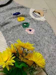 Floral Applique Knit Sweater