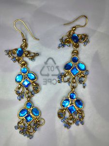Blue And Gold Earring