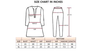 Cotton Kurta Set With Chiffon Dupatta Size:L