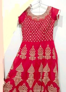 Red &amp; Gold Ethnic Gown