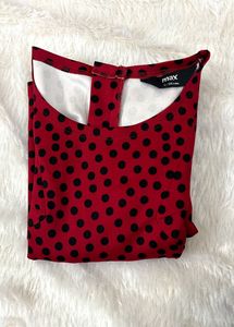 Red Polka Dot Fit &amp; Flare Dress