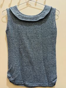 Grey Shimmery Sleeveless Top