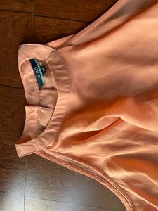 Peach Layered Sleeve Less Top