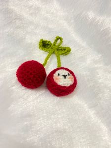 🍒Cat In A Cherry Crochet Keychain🍒