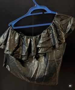 Metallic One-Shoulder Top