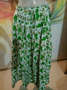 Skirt And Blouse (Green N White)