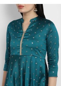 Teal Embroidered Kurta Set