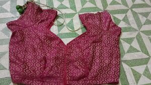 Pink Brocade Blouse