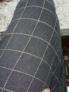 Grey Plaid Kurti Set