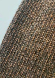 Brown Turtleneck Knit Sweater