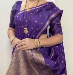 Purple Silk Blend Saree