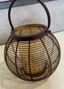 Candle Lantern Hanging Pair - Metal
