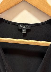 Talbots Black Wrap Top