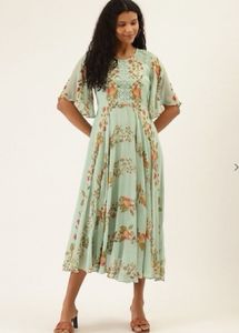 LABEL RITU KUMARFloral Print Fit & Flare Dress