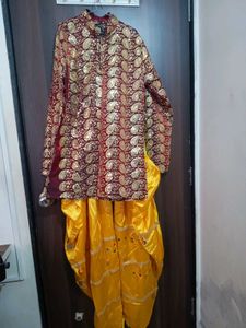 Embroidered Kurta &amp; Dhoti Set Navratri Special
