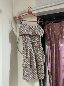 Brown &amp; White Sundress