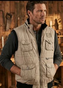 Beige Padded Sleeveless Jacket