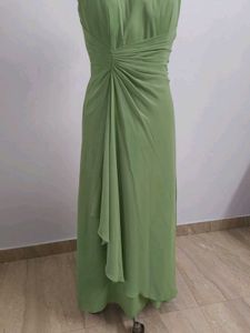Olive Green Chiffon Gown