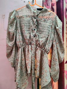 Floral Print Sheer Top