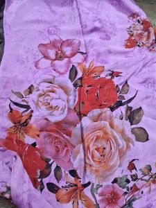 Floral Lavender saree with  blouse  piece