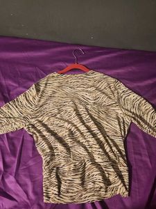 Animal Print Wrap Blouse