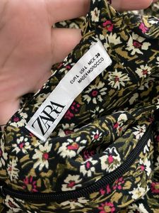 ZARA Floral Midi Dress with Slit