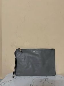 Michael Kors Gray Pebbled LeatherWristlet Large