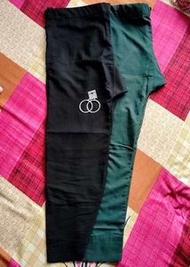 Black & Green Casual Pants