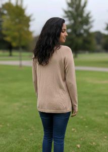 Casual Tan Long Sleeve Sweater