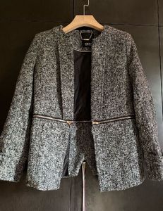 Tweed Zip-Detail Jacket - by Madame
