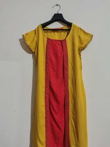 Printed Straight Layered Kurtha, Size:S